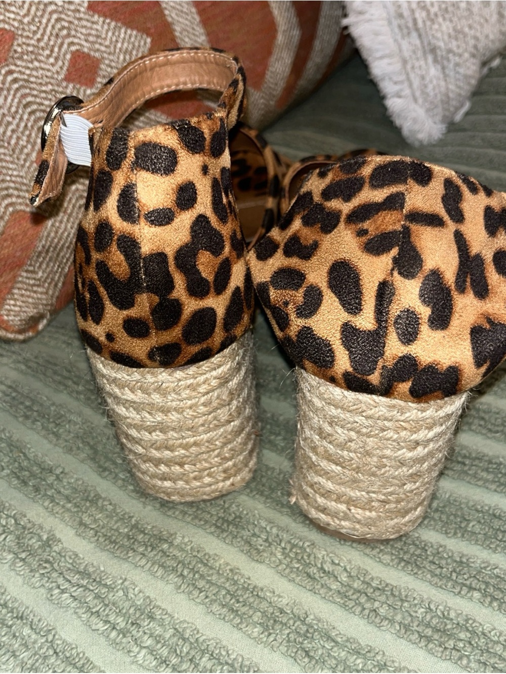 Mata Leopard Print Espadrille Wedge Sandals - Leopard/Tan - Picture 4 of 5